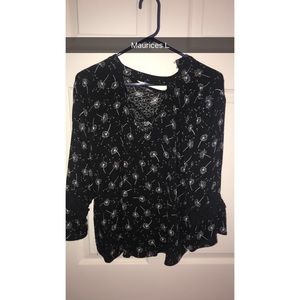 Maurices dandelion choker neck blouse